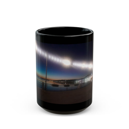 Black switzerland at night Mug — Night Harbor Lights 11oz/15oz