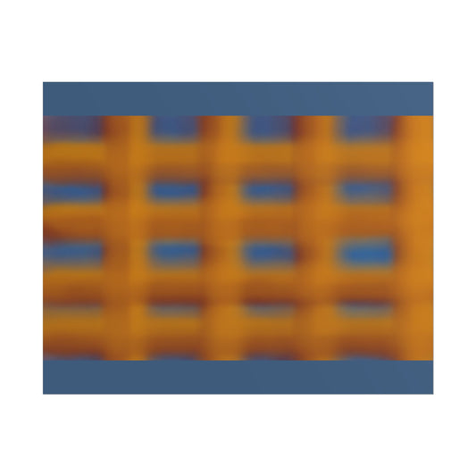 Abstract Grid Rolled Poster – Warm Orange & Blue Modern Wall Art