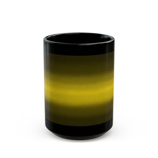 Black Gradient Stripe Mug — Yellow Ombre Ceramic Coffee Mug(11oz & 15oz)
