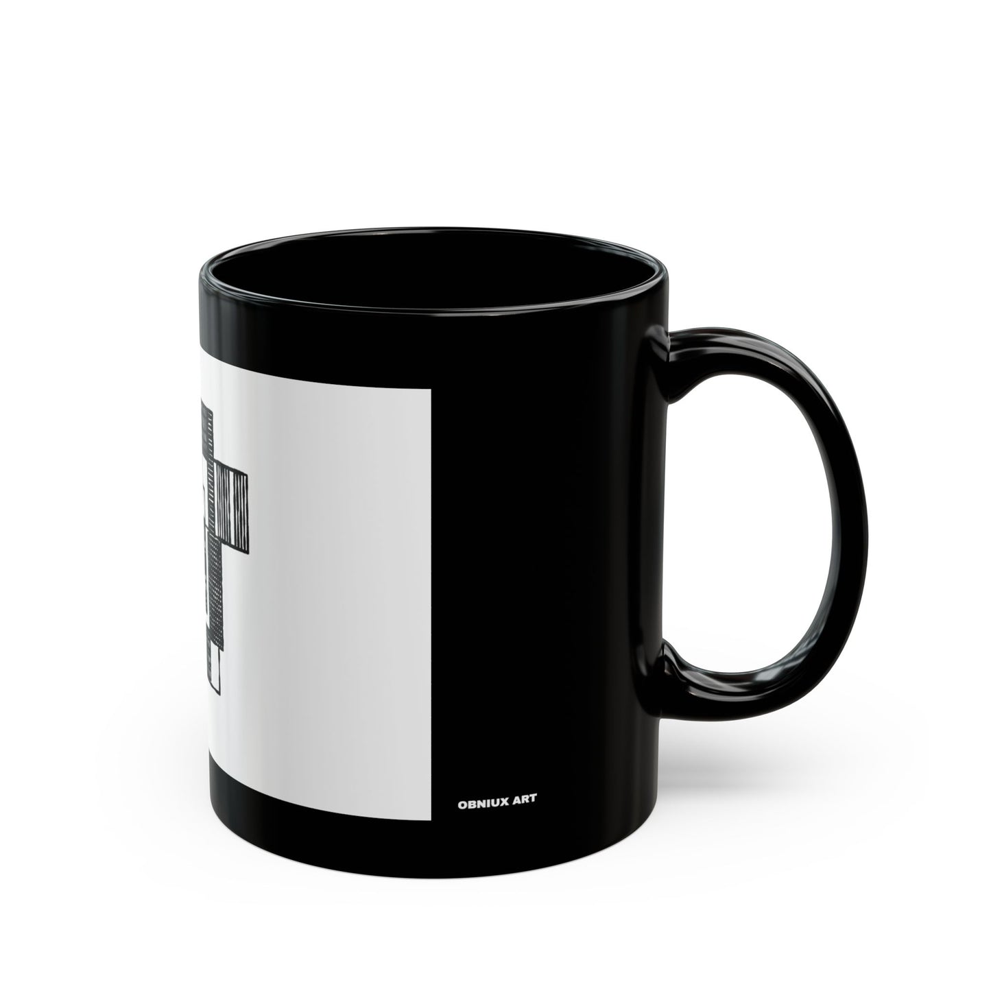 Abstract Black & White Geometric Mug — Modern Architectural Pattern_perfect for office (11oz/15oz)