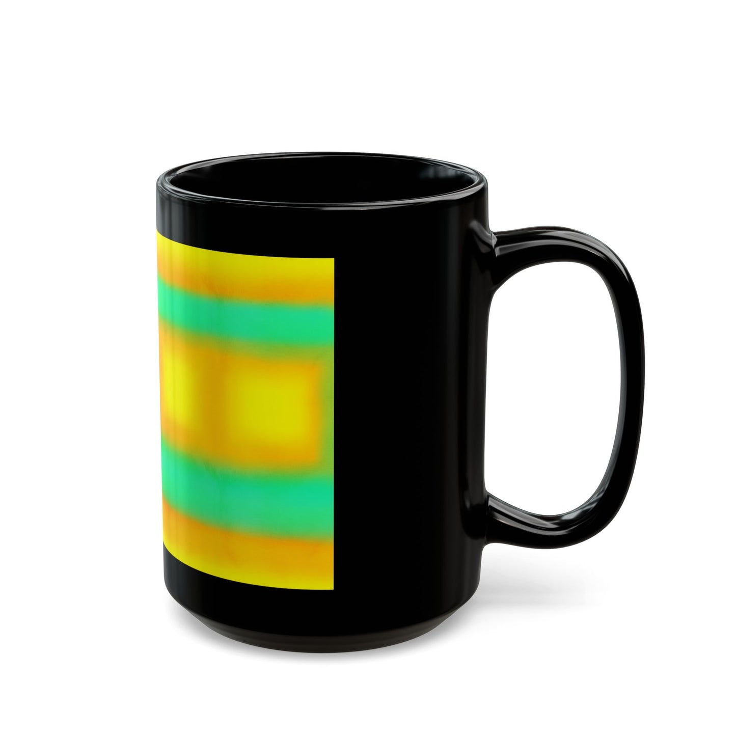 "Sun Series"Abstract Sunset Mug — Vibrant Yellow & Teal Ceramic Coffee Mug(11oz/15oz)