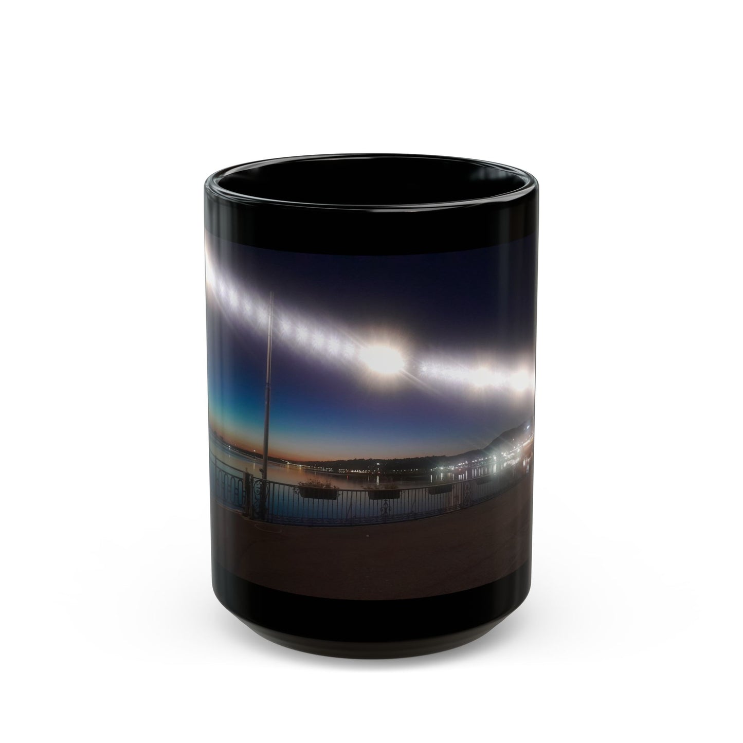 Black switzerland at night Mug — Night Harbor Lights 11oz/15oz