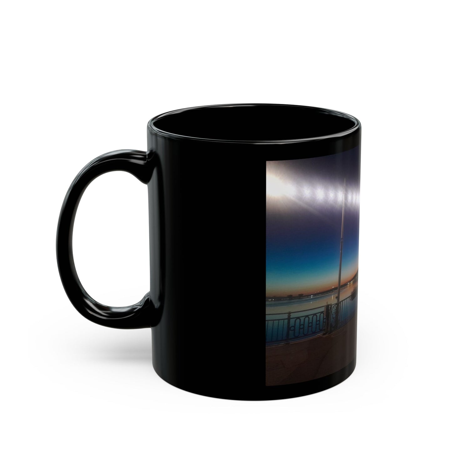 Black switzerland at night Mug — Night Harbor Lights 11oz/15oz