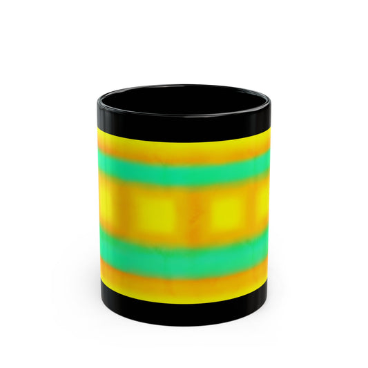 "Sun Series"Abstract Sunset Mug — Vibrant Yellow & Teal Ceramic Coffee Mug(11oz/15oz)