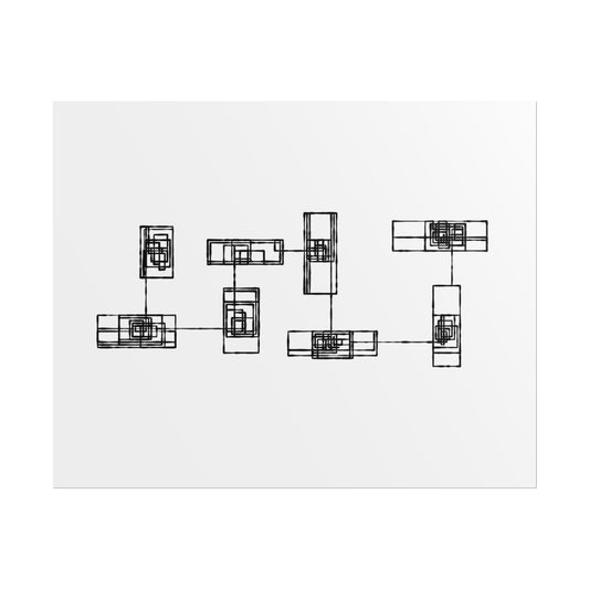 Abstract Minimalist Grid Poster — Modern Geometric Wall Art (Rolled)