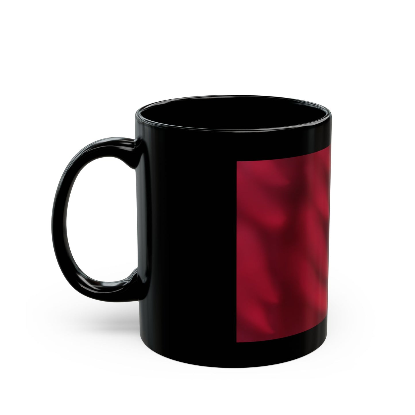 Black Ceramic Mug with Red Satin Gradient — Stylish Coffee Mug(11oz, 15oz)