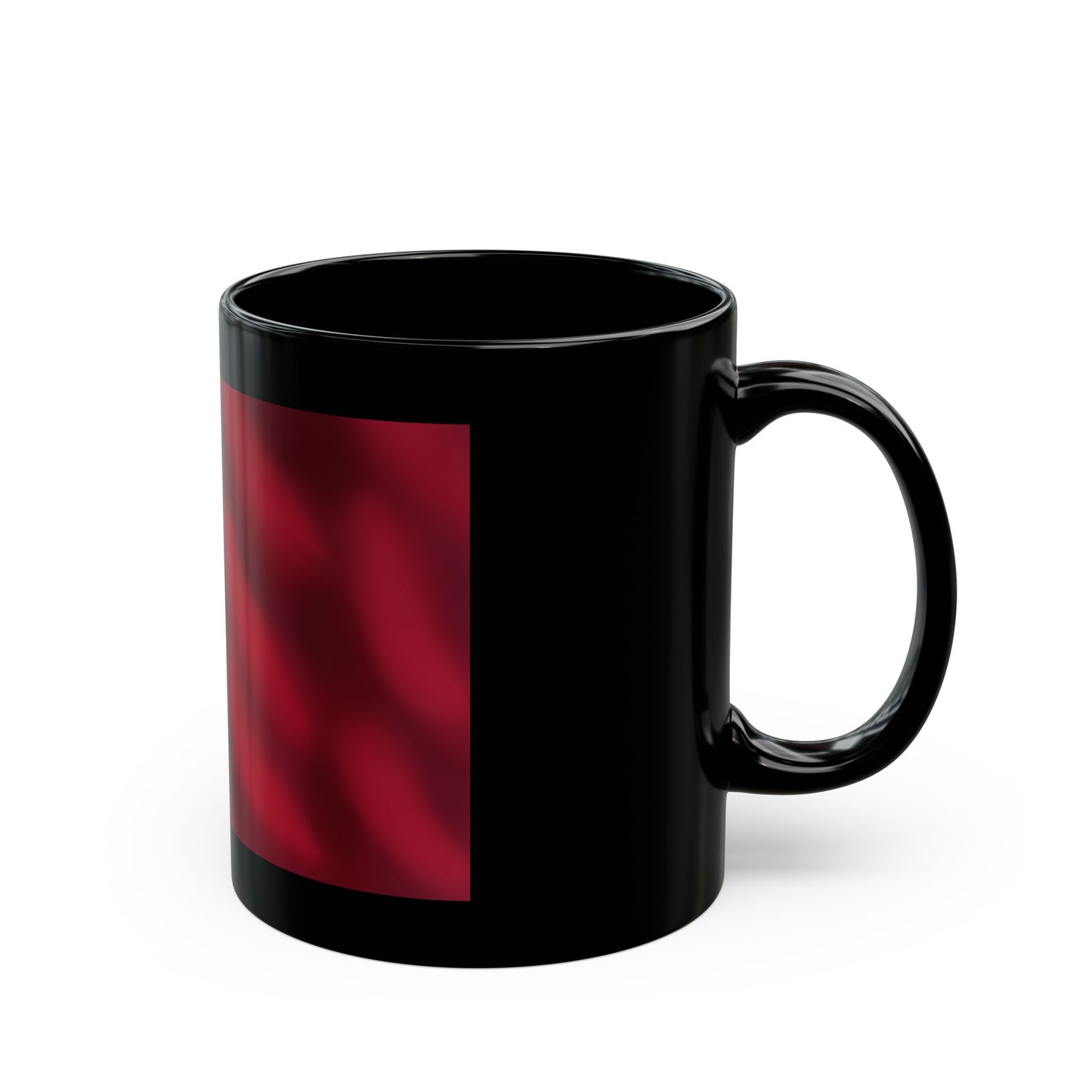 Black Ceramic Mug with Red Satin Gradient — Stylish Coffee Mug(11oz, 15oz)