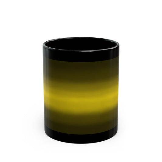 Black Gradient Stripe Mug — Yellow Ombre Ceramic Coffee Mug(11oz & 15oz)