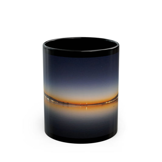 Sunset Horizon Switzerland Black Mug Reflection 11oz/15oz