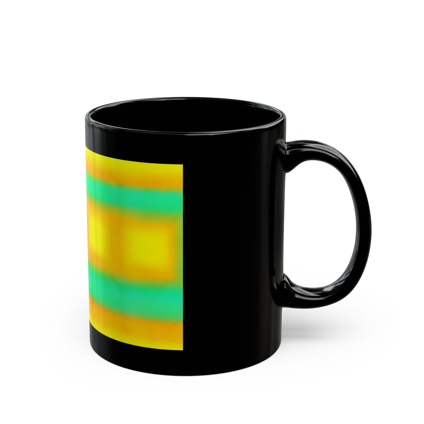 "Sun Series"Abstract Sunset Mug — Vibrant Yellow & Teal Ceramic Coffee Mug(11oz/15oz)
