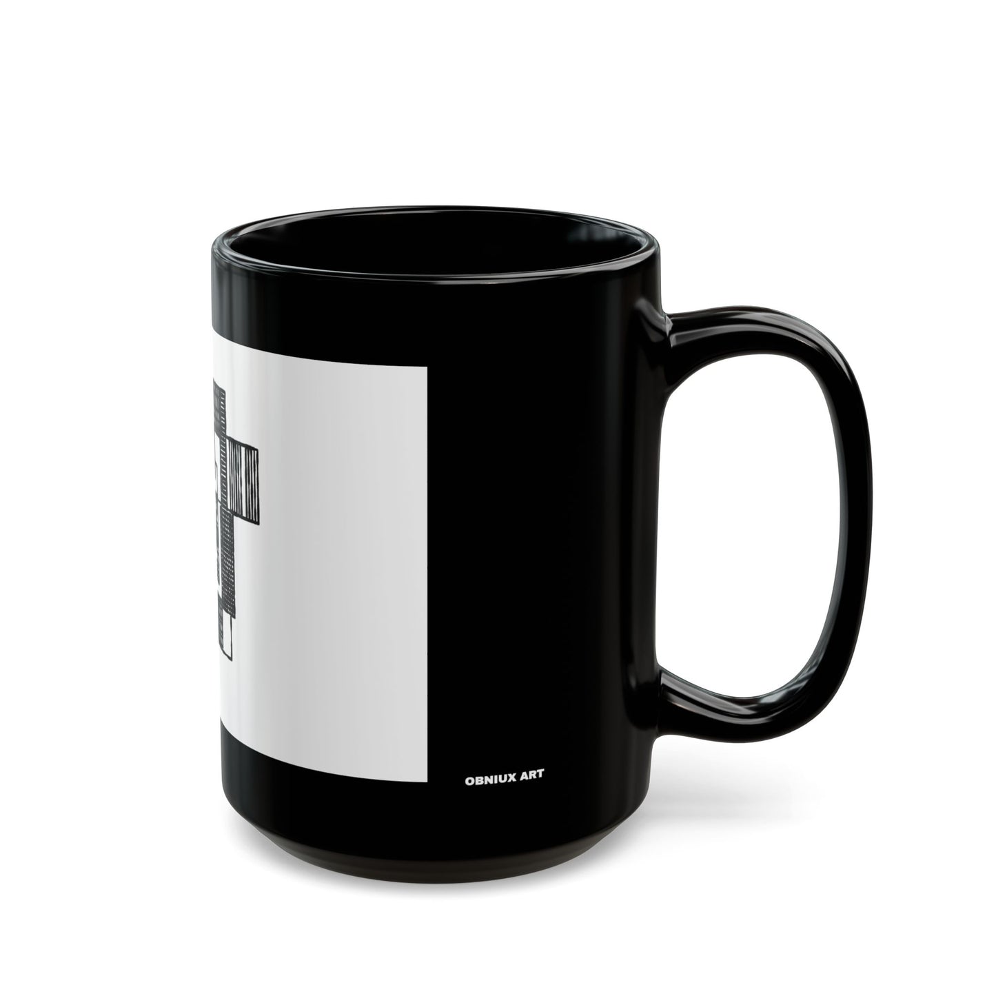 Abstract Black & White Geometric Mug — Modern Architectural Pattern_perfect for office (11oz/15oz)